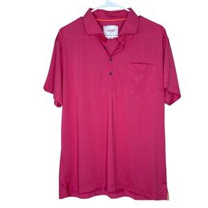 SWIMS Men's Pink Short Sleeve Pocket Polo Shirt XL Classic Fit Preppy Athletic
